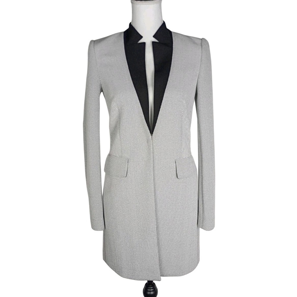 DKNY Women's Blazer Jacket White Micro-textured Fabric Size 0‎